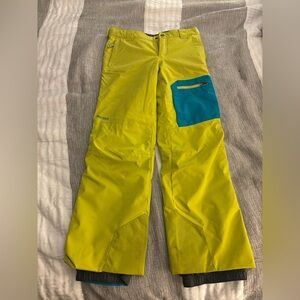 Marmot Kids Yellow ski pants.